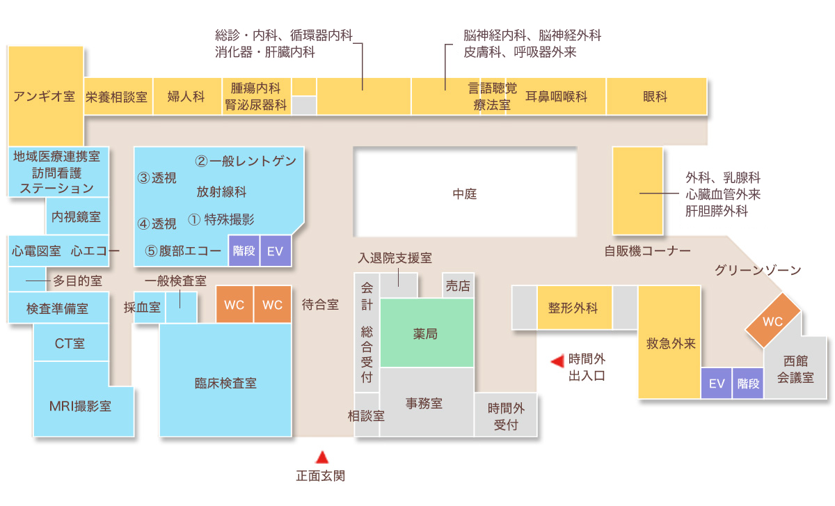 外来フロアの図